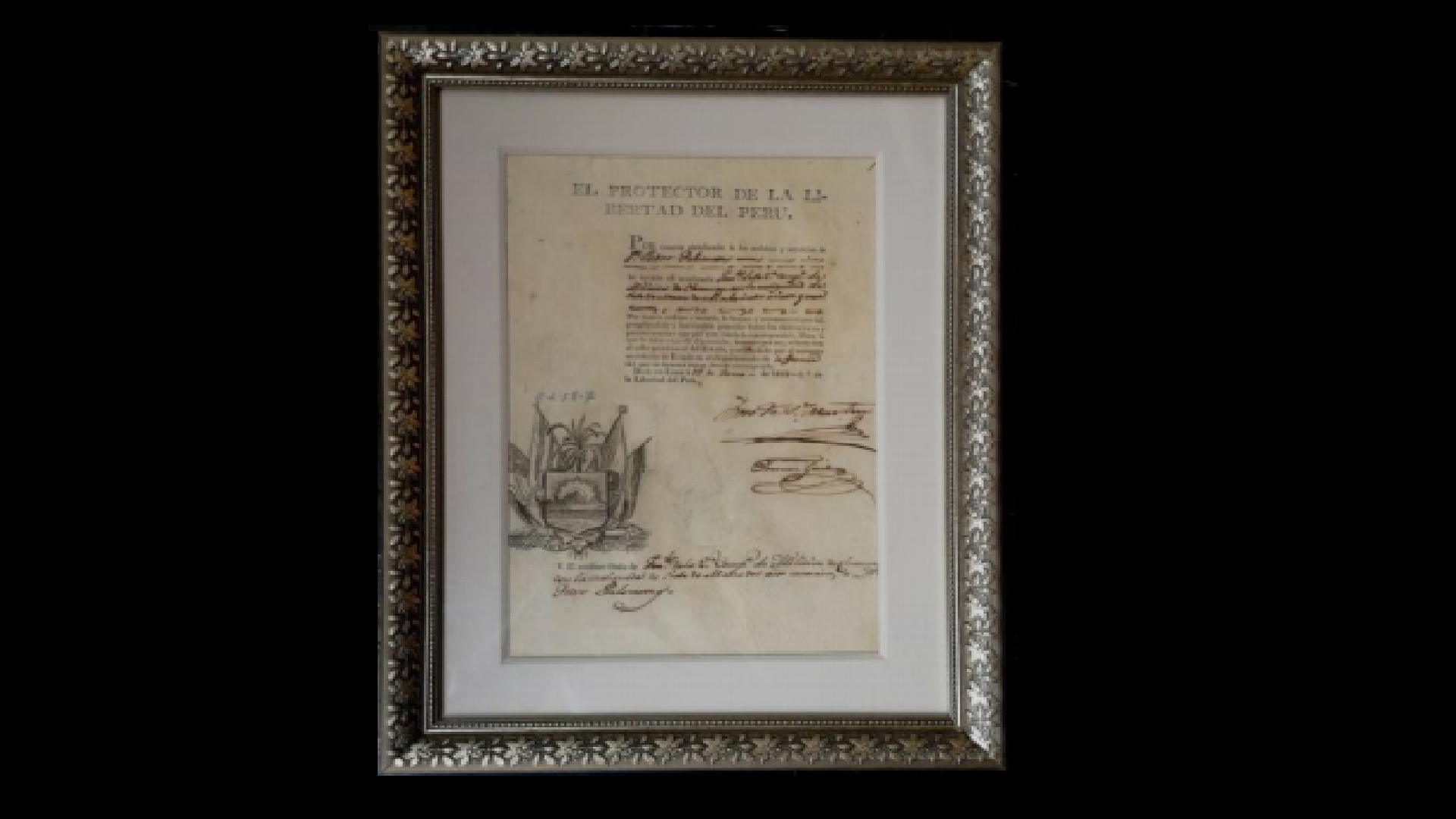JOYA. Nueva pérdida de un documento firmado en 1821 por el Libertador San Martín.