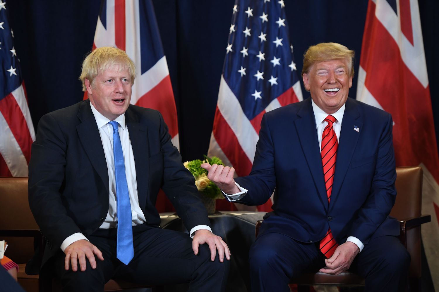Boris Johnson y Donald Trump durante una reunión cumbre entre el Reino Unido y EE.UU.