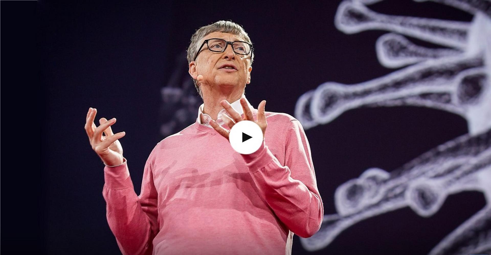 CLAVE. Momento de la charla del 2015 de Gates, que ha generado una serie de teorías.