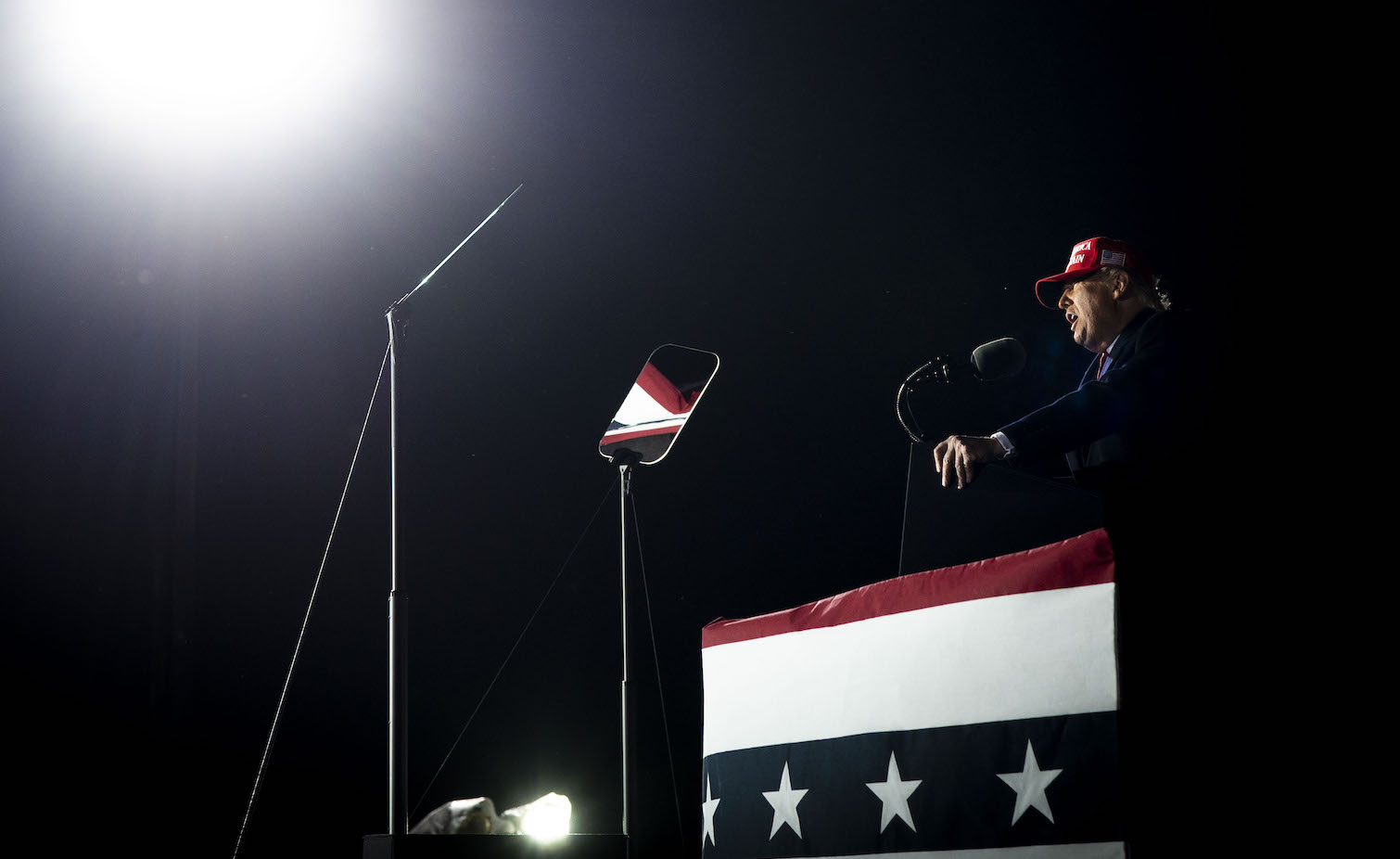 MITIN. Donald Trump durante una reciente manifestación en Wisconsin. 