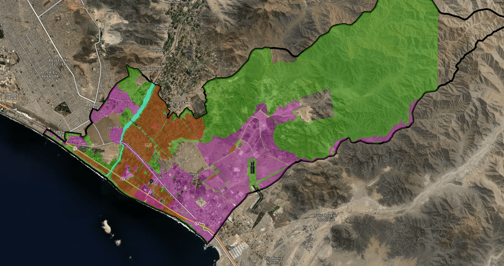 RIESGO. El valle de Lurín, uno de los últimos de la ciudad de Lima, se encuentra en peligro al modificar 17 km2 de zonas agrícolas y otras para ser reemplazados por zonas de comercio y residenciales.