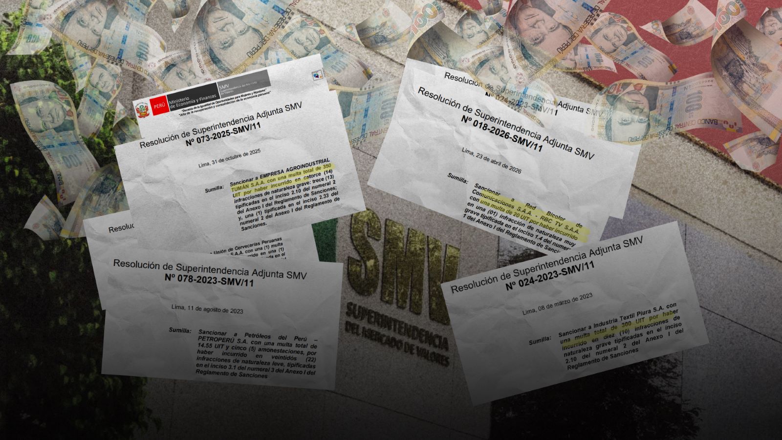 MULTADAS. En la última década, entre las empresas más sancionadas por la SMV figuran cuatro del sector financiero, cuatro del industrial, una de telecomunicaciones y otra de hidrocarburos. 