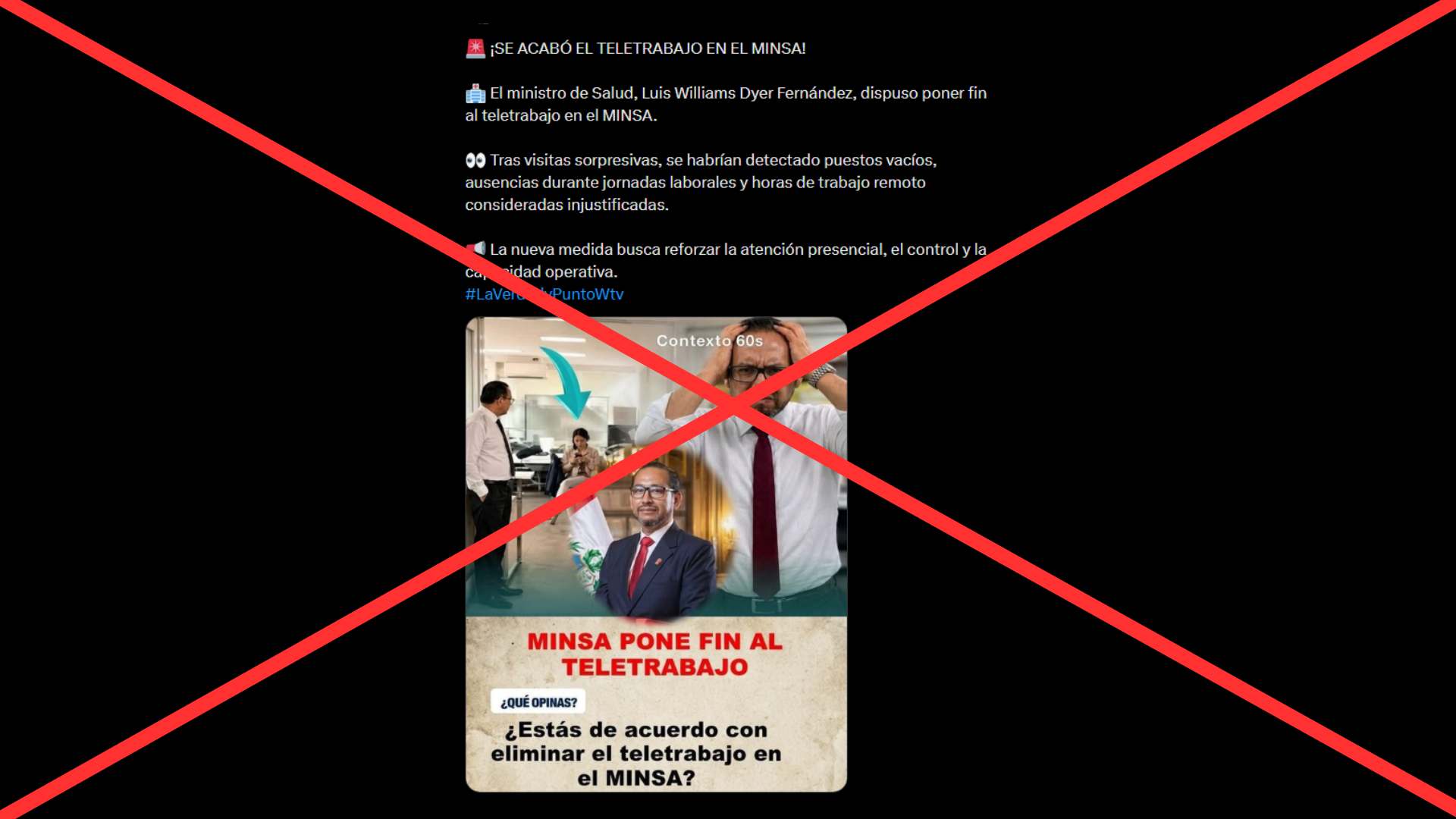 Verificación a publicación que circula en redes sociales 