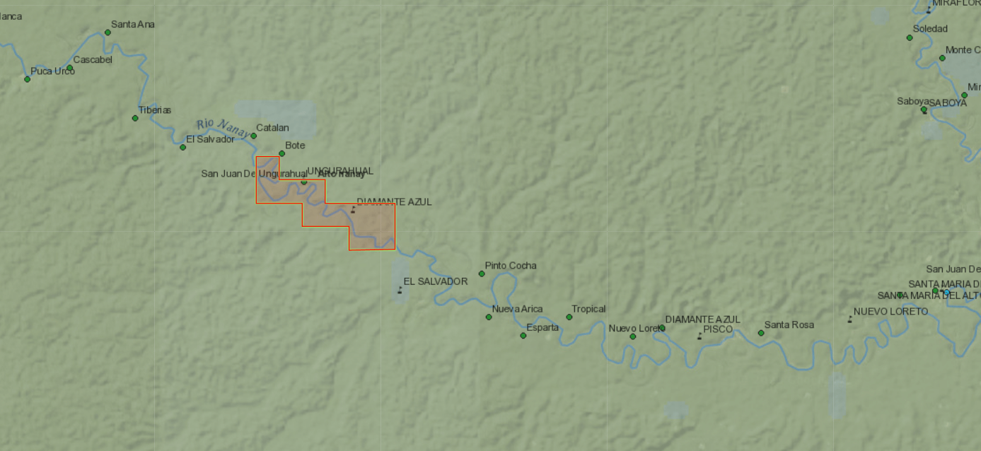 Mapa concesión en río Nanay