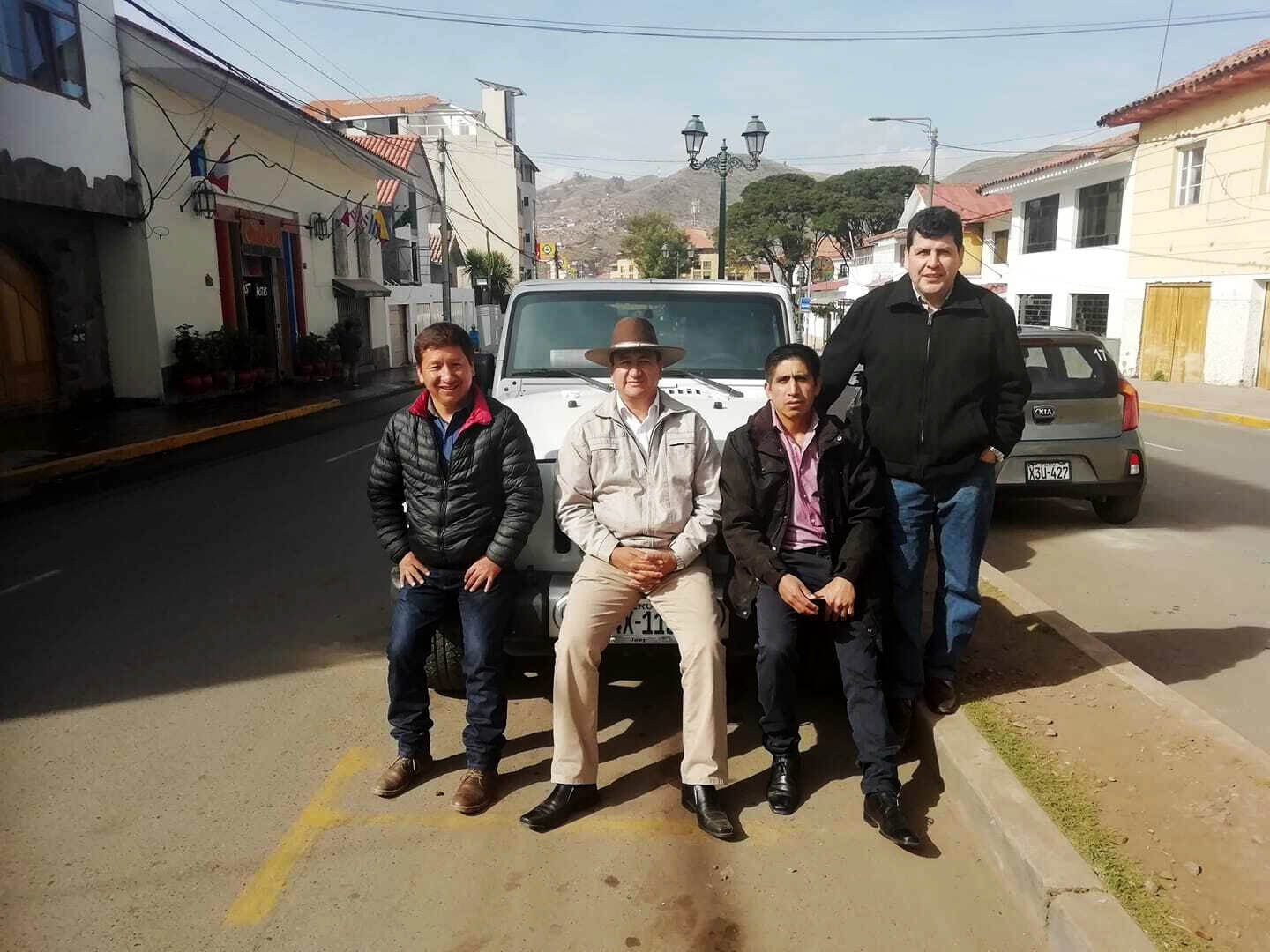 Fotografía de Guido Bellido, Vladimir Cerrón, Arturo Cárdenas y Braulio Grajeda.