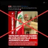 Es falso que el Vaticano anunció el cambio del arzobispo de Lima tras su discurso en el Te Deum
