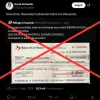 Es falsa la imagen difundida por Karla Schaefer sobre un supuesto cheque a favor de Indira Huilca: fue creada con IA