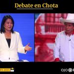 ENCUENTRO. Keiko Fujimori y Pedro Castillo se ven las caras en Chota.