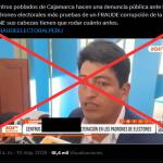 Es falso que el presidente de la Asociación de Centros Poblados denunció la aparición de fallecidos en padrones de las elecciones generales 2026