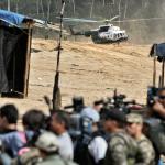OPERATIVO. En las primeras horas de la mañana de ayer inició la intervención contra los campamentos de extracción ilegal de oro ubicados en la zona conocida como La Pampa.