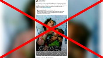 #Factchecking Falso: Esta imagen compartida por Kelly Portalatino de supuesta niña palestina fallecida en Gaza no es actual