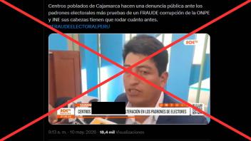 Es falso que el presidente de la Asociación de Centros Poblados denunció la aparición de fallecidos en padrones de las elecciones generales 2026