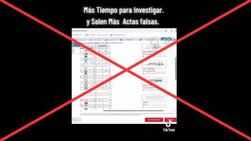 Es falsa la versión de video que muestra una supuesta acta electoral falsa en una mesa de Nueva Jersey