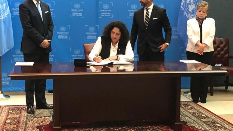 FIRMA. El Estado Peruano, con la entonces Ministra del ambiente Fabiola Muñoz, se adhirió el Acuerdo de Escazú en setiembre del 2018.