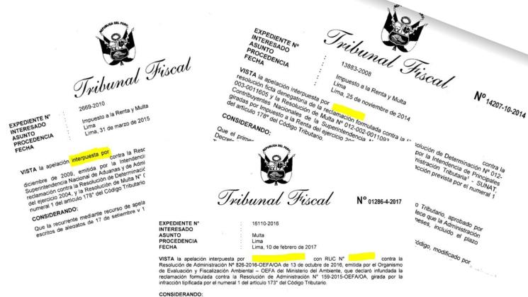 OPACIDAD. La razón social y número de RUC de las empresas sancionadas no son incluidas en los fallos del Tribunal. Solo los números de expedientes que dieron origen al reclamo.