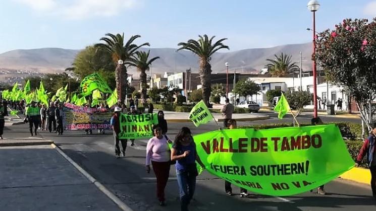 Hace dos semanas los pobladores del valle marcharon en Mollendo para ratificar su rechazo al proyecto minero.