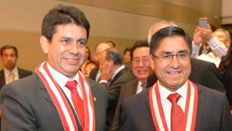FAVORES. Tomás Gálvez y César Hinostroza fueron designados supremos por el hoy cuestionado Consejo Nacional de la Magistratura en el 2015. Ese mismo año Gálvez conoció a José Cavassa, hoy detenido. 
