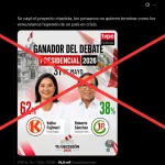 Es falsa la imagen de un supuesto sondeo acerca de que la candidata Keiko Fujimori ganó el último debate presidencial 2026