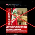 Es falso que el Vaticano anunció el cambio del arzobispo de Lima tras su discurso en el Te Deum