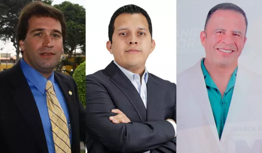 CANDIDATOS. Rafael Santos, José Luna y Gerwer Campero son los candidatos que mayores ingresos declararon al Jurado Nacional de Elecciones.