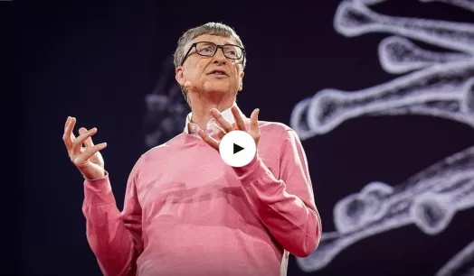 CLAVE. Momento de la charla del 2015 de Gates, que ha generado una serie de teorías.