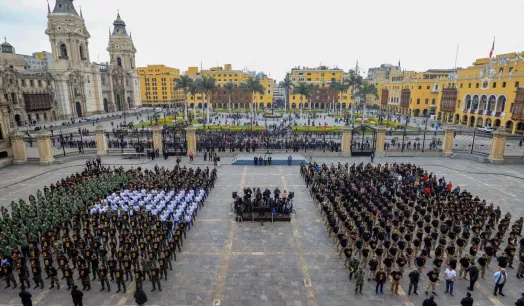 PALACIO. Pedro Castillo recibió a los licenciados excombatientes una semana después de que la fiscal de la nación presentó una denuncia constitucional en su contra.