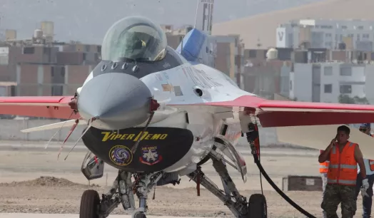 MUESTRA. Aunque la primera entrega de los cazas F-16 Block 70 no se espera en el Perú hasta 2029, unas aeronaves F-16 Block 50-52 fueron exhibidas en un festival de la Fuerza Aérea en Chorrillos, el pasado 24 de abril.