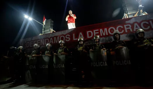 AMENAZAS. Desde el estrado de la manifestación realizada el 19 de abril, Rafael López Aliaga amenazó al presidente del Jurado Nacional de Elecciones (JNE), Roberto Burneo.