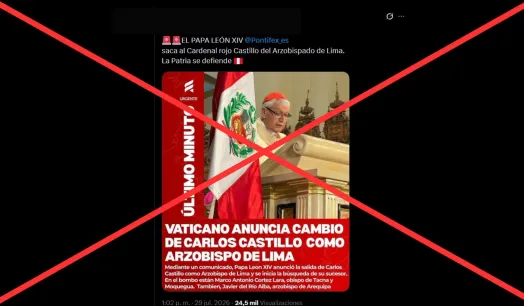 Es falso que el Vaticano anunció el cambio del arzobispo de Lima tras su discurso en el Te Deum