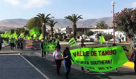 Hace dos semanas los pobladores del valle marcharon en Mollendo para ratificar su rechazo al proyecto minero.