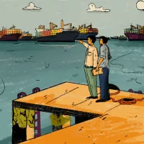 EN AGUAS DISTANTES. La numerosa flota china de pesca del calamar gigante se resiste a transparentar sus movimientos y capturas en altamar.