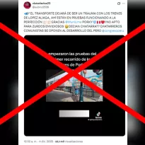 Falso: Este video no muestra el inicio de pruebas de los trenes traídos por López Aliaga: fue grabado en California