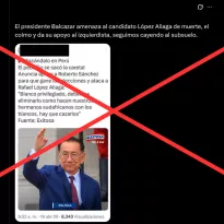 Es falso que el presidente Balcázar haya amenazado de muerte al candidato presidencial Rafael López Aliaga