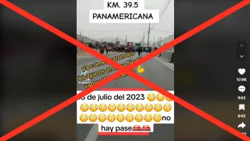 Falso: Video de bloqueo en la Panamericana Norte no es de las protestas del 19J