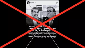 Es falso que The New York Times realizó encuesta que da triunfo presidencial a Nicolás Maduro con 56,9%.