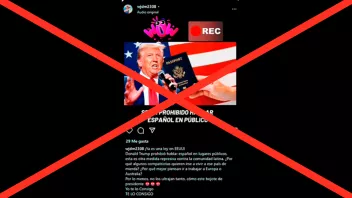 Es falso que Donald Trump prohibió hablar español en lugares públicos en EE. UU.