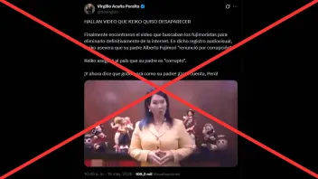Es falso que la candidata Keiko Fujimori haya afirmado en un video que su padre renunció a la presidencia por corrupción