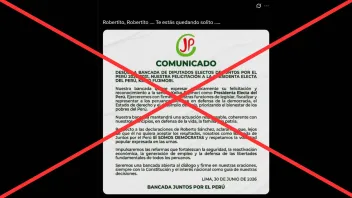 Es falso el supuesto comunicado en el que la bancada de diputados de Juntos por el Perú felicita a Keiko Fujimori como presidenta electa