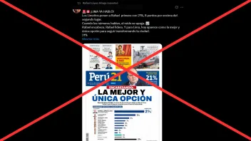 Es falsa la portada de un diario que da ventaja a López Aliaga en la campaña por la alcaldía de Lima: fue creada con IA
