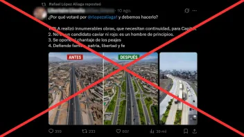 La imagen difundida por Rafael López Aliaga sobre supuesto estado del bypass Las Torres no es real: fue alterada con IA